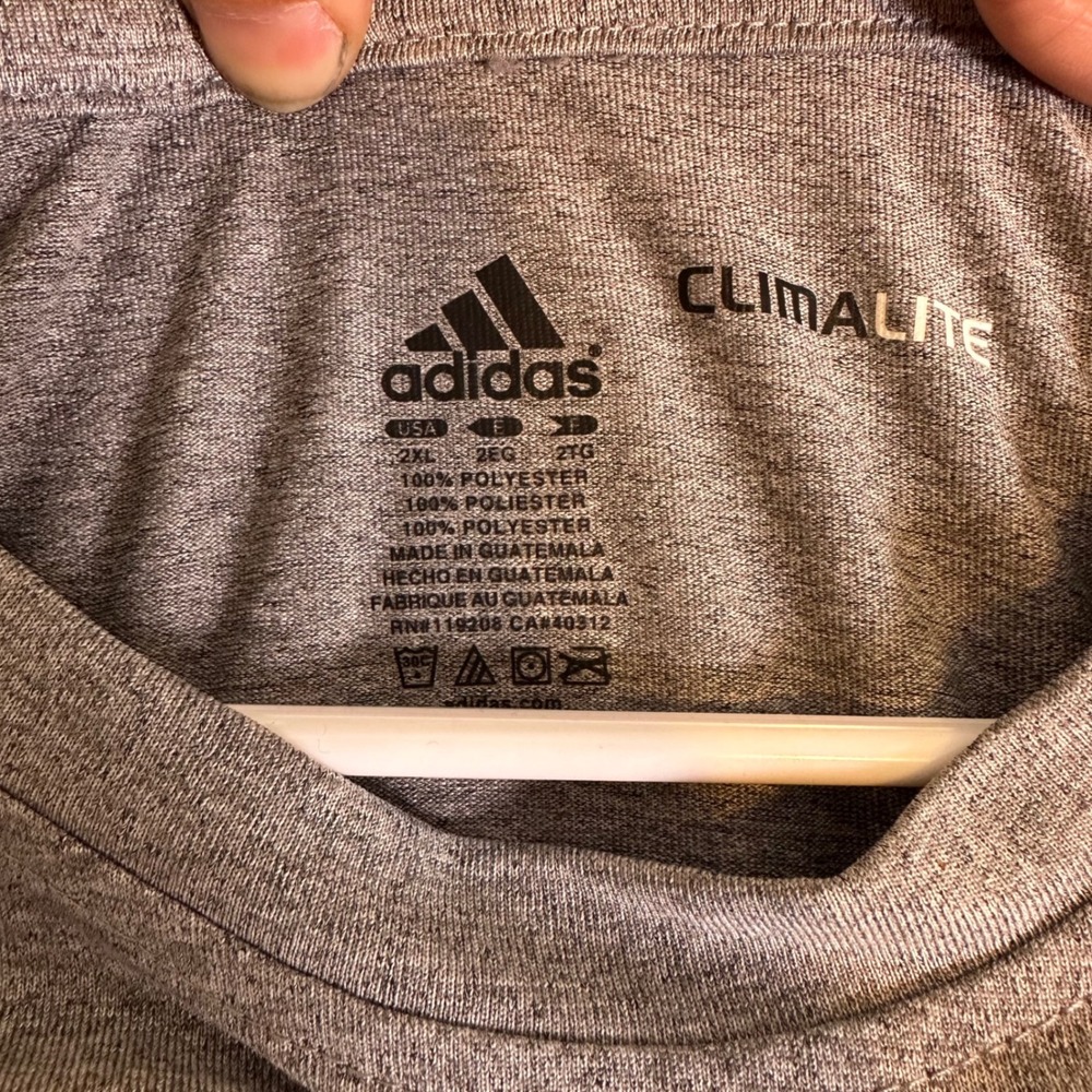 Adidas Climalite Top Gun FBU Gray Graphic Performance T-Shirt Mens 2XL Raglan - Picture 2 of 13